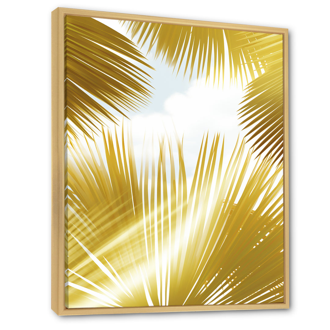 Tropical Golden Palm Leaves - Feathers Home Decor Art