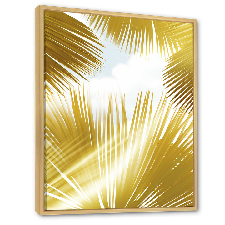 Tropical Golden Palm Leaves - Feathers Home Decor Art
