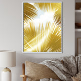 Tropical Golden Palm Leaves - Feathers Home Decor Art