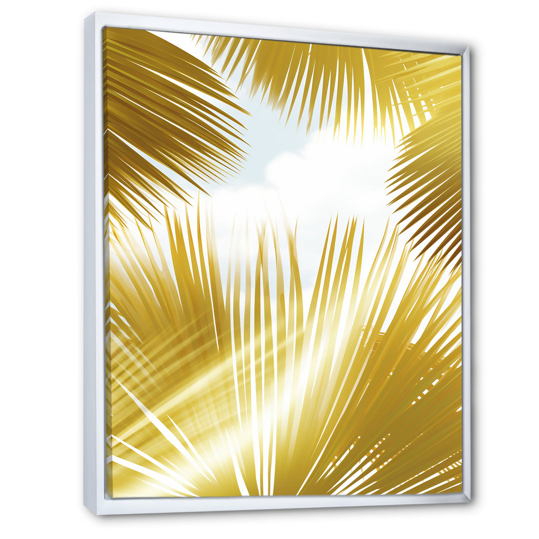 Tropical Golden Palm Leaves - Feathers Home Decor Art