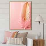Boho Glam Gold and Pink Feather Elegance - Feathers Living Room Wall Art