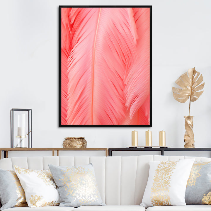Boho Glam Pink Feather Elegance - Feathers Bedroom Wall Art