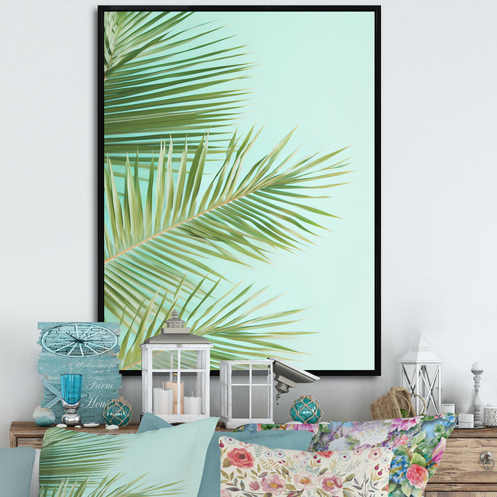 Tropical Palms Leaves Illustration - Feathers Wall Decor