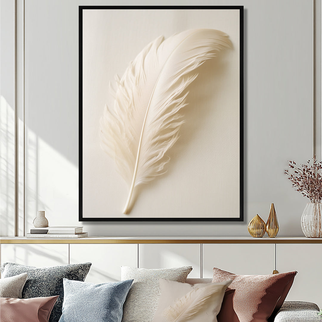 Delicate White Boho Feather - Feathers Wall Decor