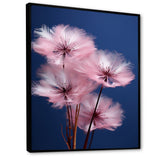 Delicate Pink Dandelion Flowers On Blue Sky - Feathers Wall Art Prints