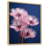 Delicate Pink Dandelion Flowers On Blue Sky - Feathers Wall Art Prints