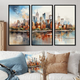 Dreamy New York Scenery Retro Watercolor - Multi-Panels