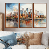 Dreamy New York Scenery Retro Watercolor - Multi-Panels