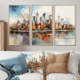 Dreamy New York Scenery Retro Watercolor - Multi-Panels
