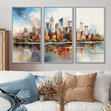Dreamy New York Scenery Retro Watercolor - Multi-Panels