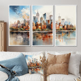 Dreamy New York Scenery Retro Watercolor - Multi-Panels