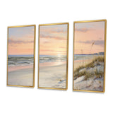 Beach Serenity Gentle Pink Pastel Sunrise II - Multi-Panels