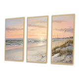 Beach Serenity Gentle Pink Pastel Sunrise II - Multi-Panels