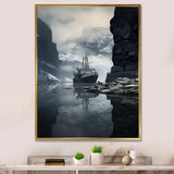 Boat Entering The Fjord - Boat Canvas Wall Art