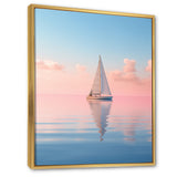 Solitary Sailboat Tranquility Pastel Sunset - Boat Canvas Wall Art