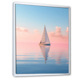 Solitary Sailboat Tranquility Pastel Sunset - Boat Canvas Wall Art
