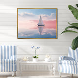 Sailboat Tranquility Pastel Sunset Reflection - Boat Canvas Wall Art