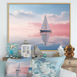 Sailboat Tranquility Pastel Sunset Reflection - Boat Canvas Wall Art