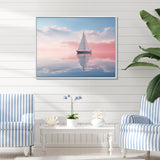 Sailboat Tranquility Pastel Sunset Reflection - Boat Canvas Wall Art