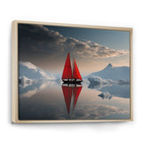 Red Sailboat Arctic Tranquility - Boat Canvas Wall Art