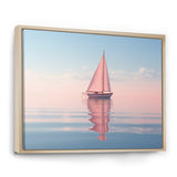Pink Sailboat Pastel Sunset Reflection - Boat Canvas Wall Art