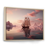 Pink Sailboat Pink Cloud Sunset Reflection - Boat Canvas Wall Art