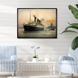 Vintage Photograph Of RMS Titanic - Boat Canvas Wall Art