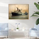 Vintage Photograph Of RMS Titanic - Boat Canvas Wall Art