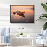 Dinghy Boat Serenity Pastel Sunset - Boat Canvas Wall Art