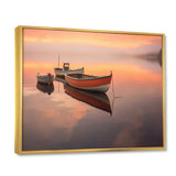 Dinghy Boat Serenity Pastel Sunset - Boat Canvas Wall Art
