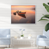 Dinghy Boat Serenity Pastel Sunset - Boat Canvas Wall Art