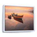 Dinghy Boat Serenity Pastel Sunset - Boat Canvas Wall Art