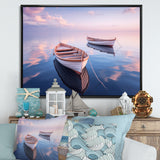 Dinghy Boat Tranquility Pastel Sunset - Boat Canvas Wall Art