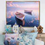 Dinghy Boat Tranquility Pastel Sunset - Boat Canvas Wall Art