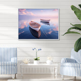 Dinghy Boat Tranquility Pastel Sunset - Boat Canvas Wall Art