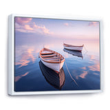 Dinghy Boat Tranquility Pastel Sunset - Boat Canvas Wall Art