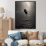Nautical Serenity In Black And White - Boat Canvas Wall Art