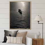 Nautical Serenity In Black And White - Boat Canvas Wall Art
