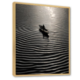 Nautical Serenity In Black And White - Boat Canvas Wall Art