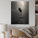 Nautical Serenity In Black And White - Boat Canvas Wall Art
