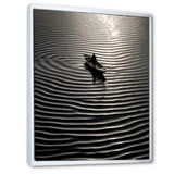 Nautical Serenity In Black And White - Boat Canvas Wall Art
