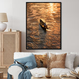 Nautical Serenity Dinghy Golden Hour - Boat Canvas Wall Art