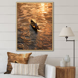 Nautical Serenity Dinghy Golden Hour - Boat Canvas Wall Art