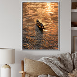 Nautical Serenity Dinghy Golden Hour - Boat Canvas Wall Art