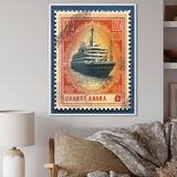 Vintage Postal Stamp RMS Titanic - Boat Canvas Wall Art