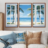 Oceanview Through Open White Window I - Multi-Panels