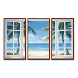 Oceanview Through Open White Window I - Multi-Panels