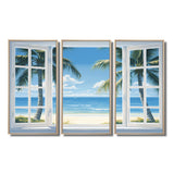 Oceanview Through Open White Window I - Multi-Panels