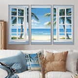 Oceanview Through Open White Window I - Multi-Panels