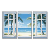 Oceanview Through Open White Window I - Multi-Panels